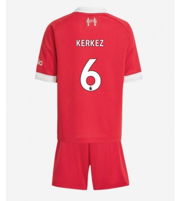 Liverpool Milos Kerkez #6 Hemmakläder Barn 2025-26 Kortärmad (+ Korta byxor)